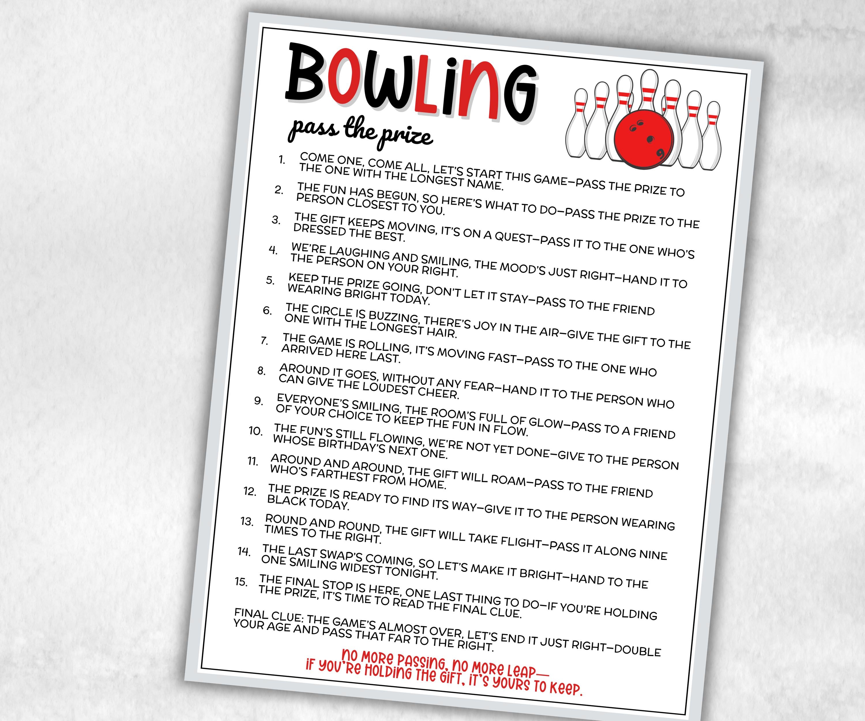 Bowling Pass The Prize, Olympics Viewing, Party Game For Bowl Meetup, Gathering Fun, interactive fun gift exchange, mingle conversation game-Holidays -TheHustlingCatLady-Party Games