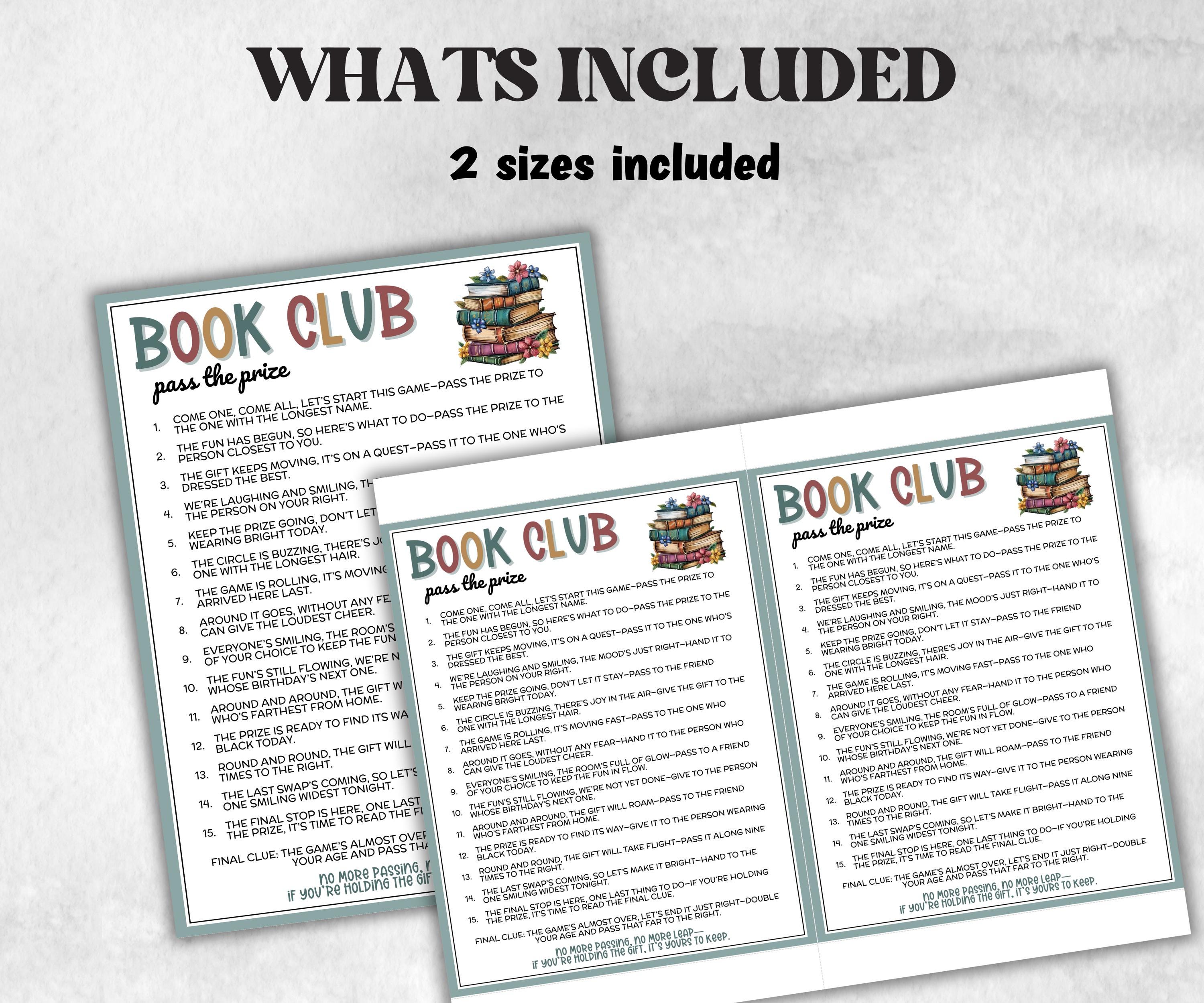 Book Club Pass The Prize, Left Right Game For Avid Readers, Library Goers, Ladies Luncheon, Brunch Gatherings, interactive fun gift exchange-Holidays -TheHustlingCatLady-Party Games