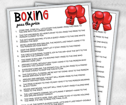 Boxing Pass The Prize, Left Right Olympics Match, Viewing Party, Boxers Meetup, Gym activity, interactive gift exchange, conversation game-Holidays -TheHustlingCatLady-Party Games