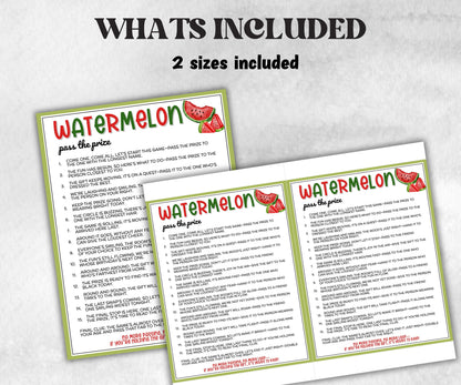 Watermelon Party Pass The Prize Left Right Game, Melon Themed Summer Birthday Party, Backyard BBQ, Outdoor Picnic, National Watermelon Day-Holidays -TheHustlingCatLady-Party Games