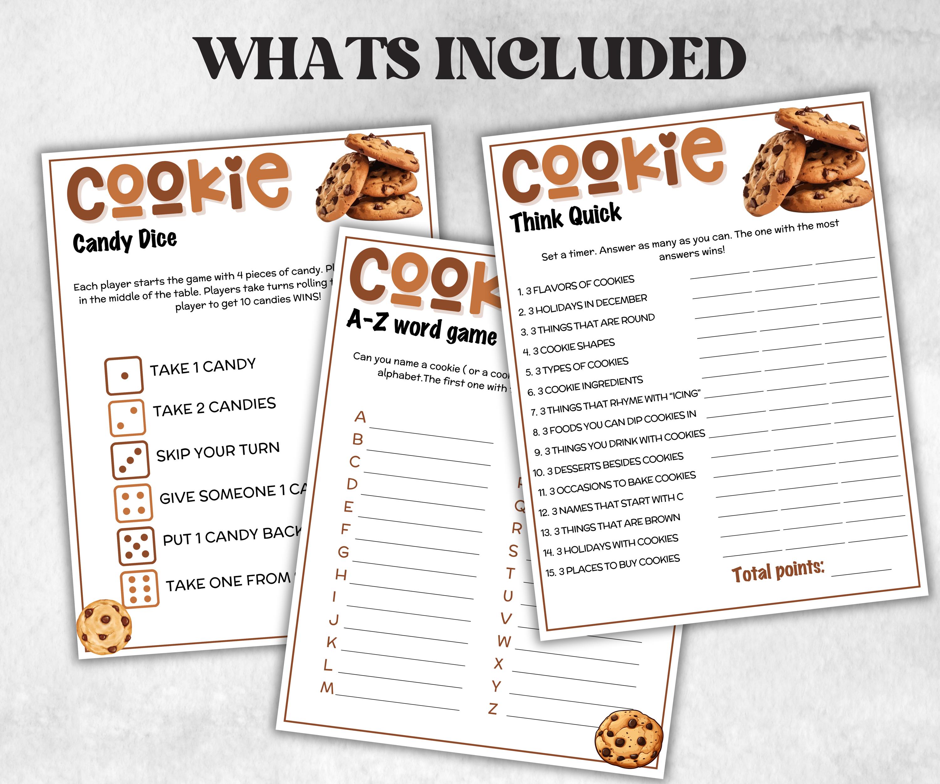 Printable Cookie Game Bundle, Pass the Prize, Friendsmas Cookie Valentine Party Game, Cookie Trivia, Cookie Matchup Game, Church xmas game,-Christmas -TheHustlingCatLady-Party Games
