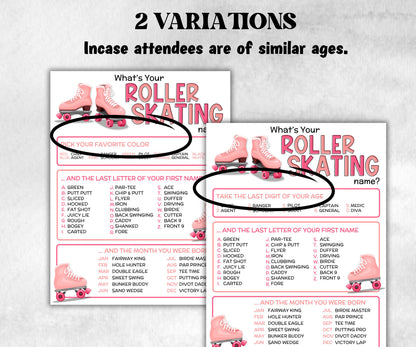 What is your roller skating name printable game, office party, daycare name, Name board sign, party decoration, Name tag, birthday nicknames-Holidays -TheHustlingCatLady-Party Games