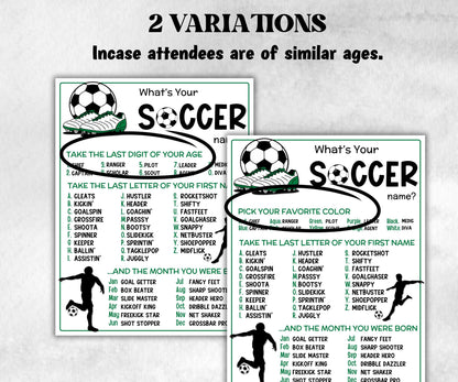 What is your Soccer name printable game, daycare name, Name board sign, party decoration, Name tag, birthday nicknames, soccer name game fun-Holidays -TheHustlingCatLady-Stickers, Labels & Tags