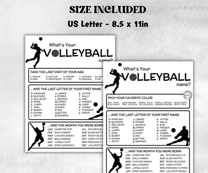 What is your Volleyball name printable game, office party, daycare name, Name board sign, party decoration, Name tag, birthday nicknames-Holidays -TheHustlingCatLady-Stickers, Labels & Tags