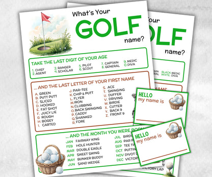 What is your Golf name printable game, office party, daycare name, Name board sign, party decoration, Name tag, birthday nicknames, sports-Holidays -TheHustlingCatLady-Stickers, Labels & Tags