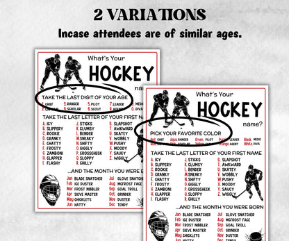 What is your Hockey name printable game, office party, daycare name, Name board sign, party decoration, Name tag, birthday nickname, sport-Holidays -TheHustlingCatLady-Stickers, Labels & Tags