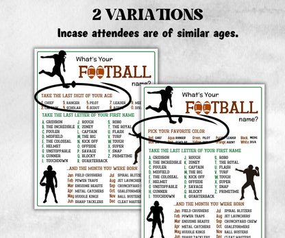 What is your Football name printable game, office party, daycare name, Name board sign, party decoration, Name tag, birthday nickname, sport-Holidays -TheHustlingCatLady-Stickers, Labels & Tags