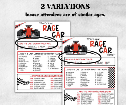 What is your Race car name printable game, office party, daycare, Name board sign, party decoration, Name tag, birthday nickname, summer-Holidays -TheHustlingCatLady-Stickers, Labels & Tags