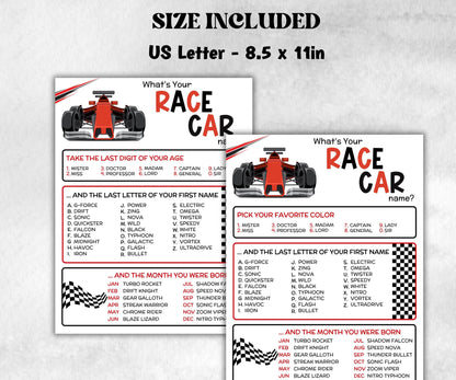What is your Race car name printable game, office party, daycare, Name board sign, party decoration, Name tag, birthday nickname, summer-Holidays -TheHustlingCatLady-Stickers, Labels & Tags