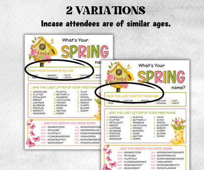 What is your Spring name printable game, office party, daycare name, Name board sign, party decoration, Name tag, birthday nickname, summer-Holidays -TheHustlingCatLady-Stickers, Labels & Tags