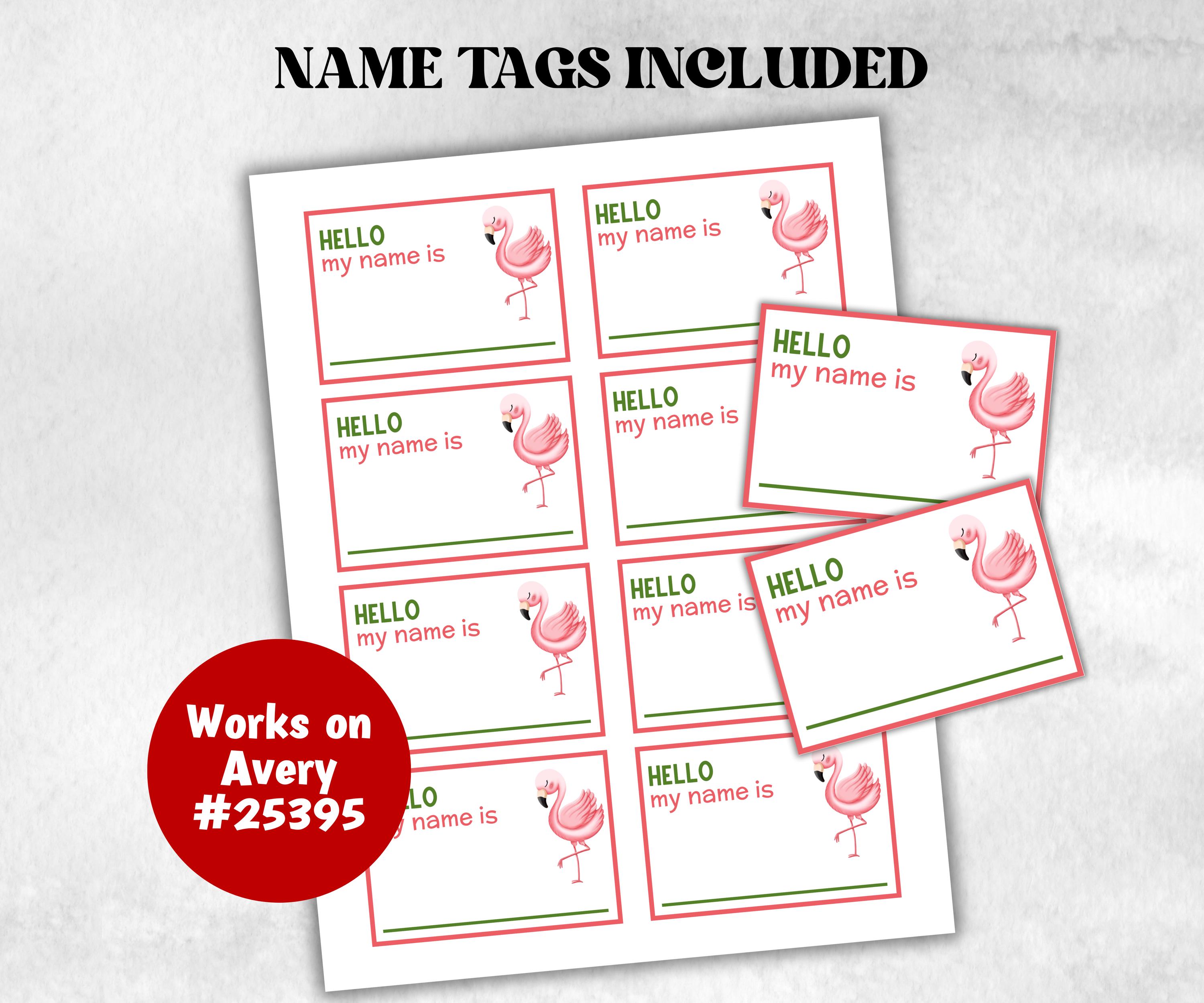 What is your Flamingo name printable game, office party, daycare, Name board sign, party decoration, Name tag, birthday nickname, summer-Holidays -TheHustlingCatLady-Stickers, Labels & Tags