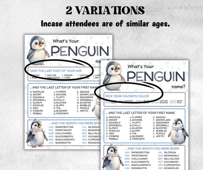 What is your Penuin name printable game, office party, daycare, Name board sign, party decoration, Name tag, birthday nickname, Winter games-Holidays -TheHustlingCatLady-Stickers, Labels & Tags