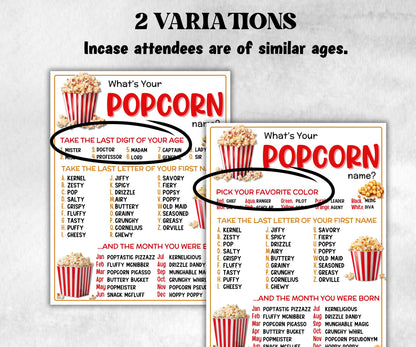 What is your Popcorn name printable game, office party, daycare, Name board sign, party decoration, Name tag, birthday nickname, summer fun-Holidays -TheHustlingCatLady-Stickers, Labels & Tags