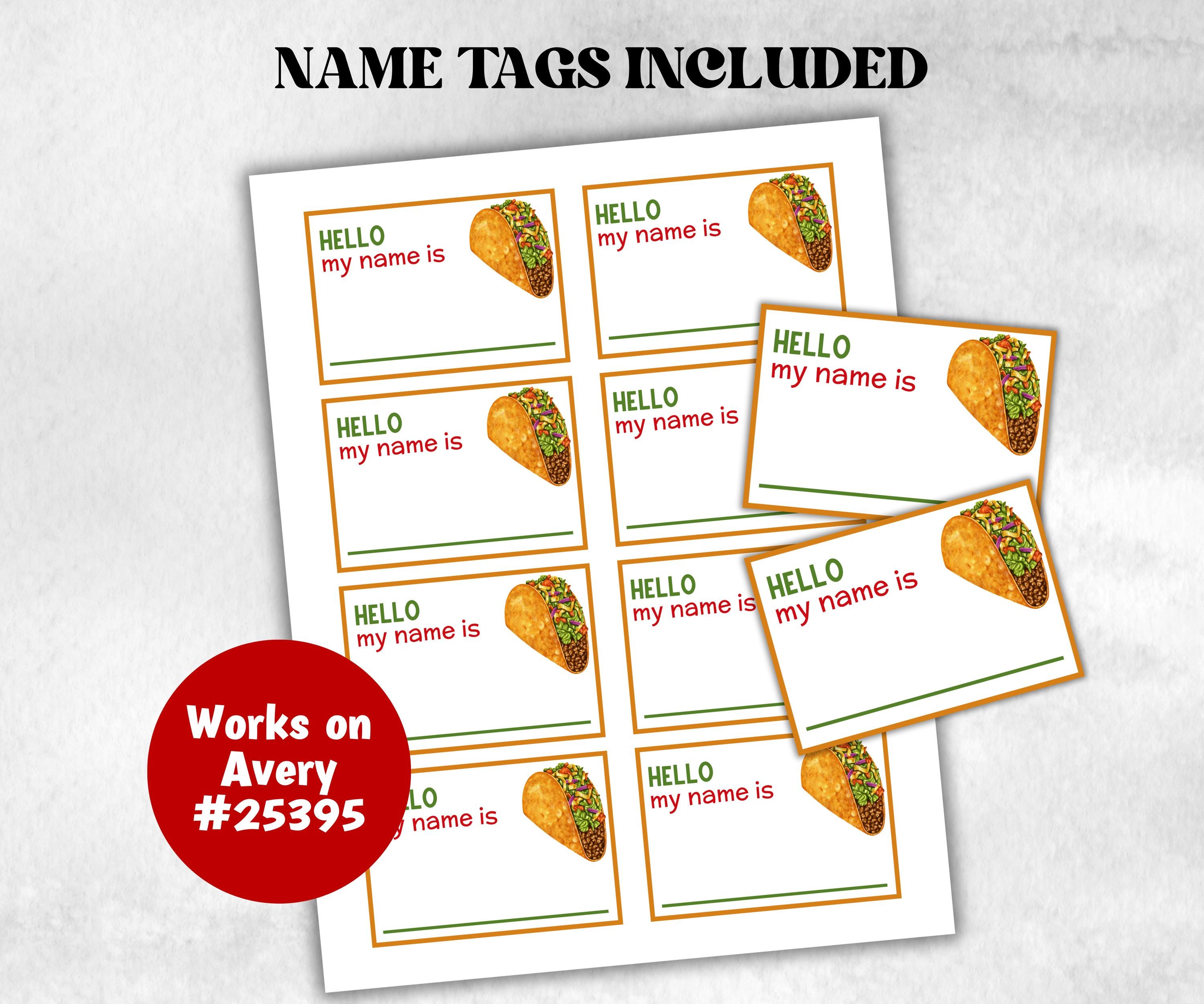 What is your Tacos name printable game, office party, daycare, Name board sign, party decoration, Name tag, birthday nickname, fiesta fun-Holidays -TheHustlingCatLady-Stickers, Labels & Tags