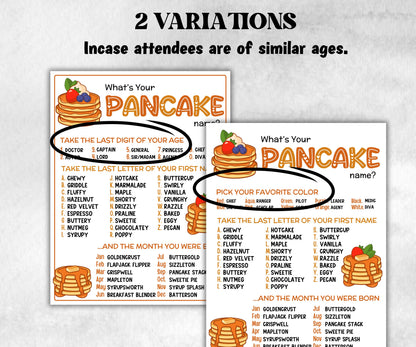 What is your Pancake name printable game, office party, daycare, Name board sign, party decoration, Name tag, birthday nickname, summer fun-Holidays -TheHustlingCatLady-Stickers, Labels & Tags