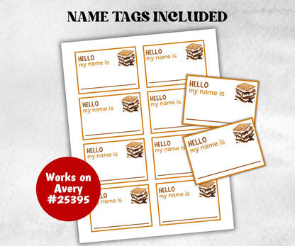 What is your S'mores name printable game, office party, daycare, Name board sign, party decoration, Name tag, birthday nickname, summer game-Holidays -TheHustlingCatLady-Stickers, Labels & Tags