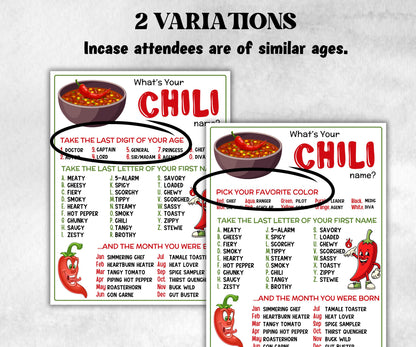 What is your chili name printable game, office party, daycare, Name board sign, party decoration, Name tag, birthday nickname, summer fiesta-Holidays -TheHustlingCatLady-Stickers, Labels & Tags