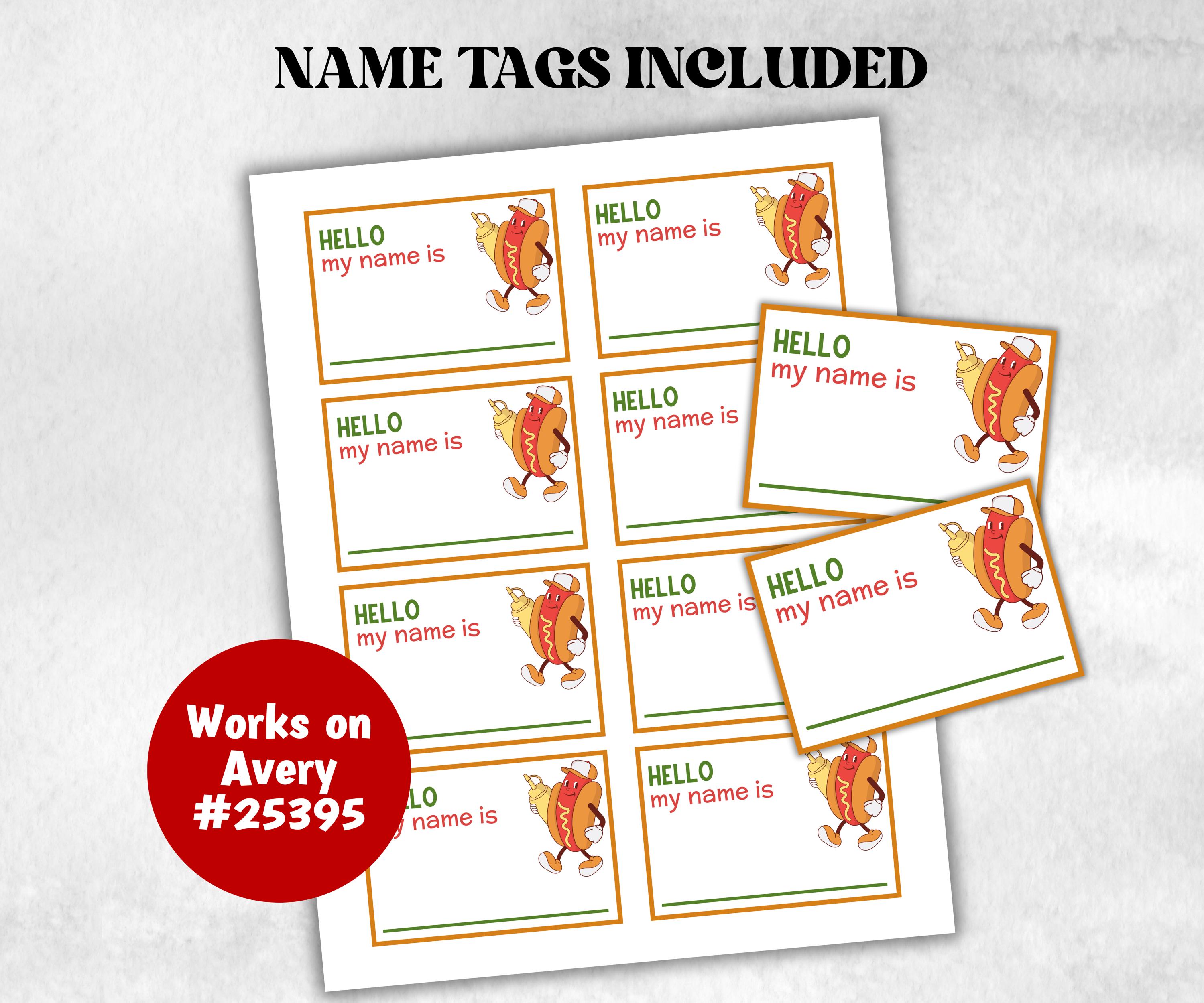 What is your Hot dog name printable game, office party, daycare, Name board sign, party decoration, Name tag, birthday nickname, summer fun-Holidays -TheHustlingCatLady-Stickers, Labels & Tags