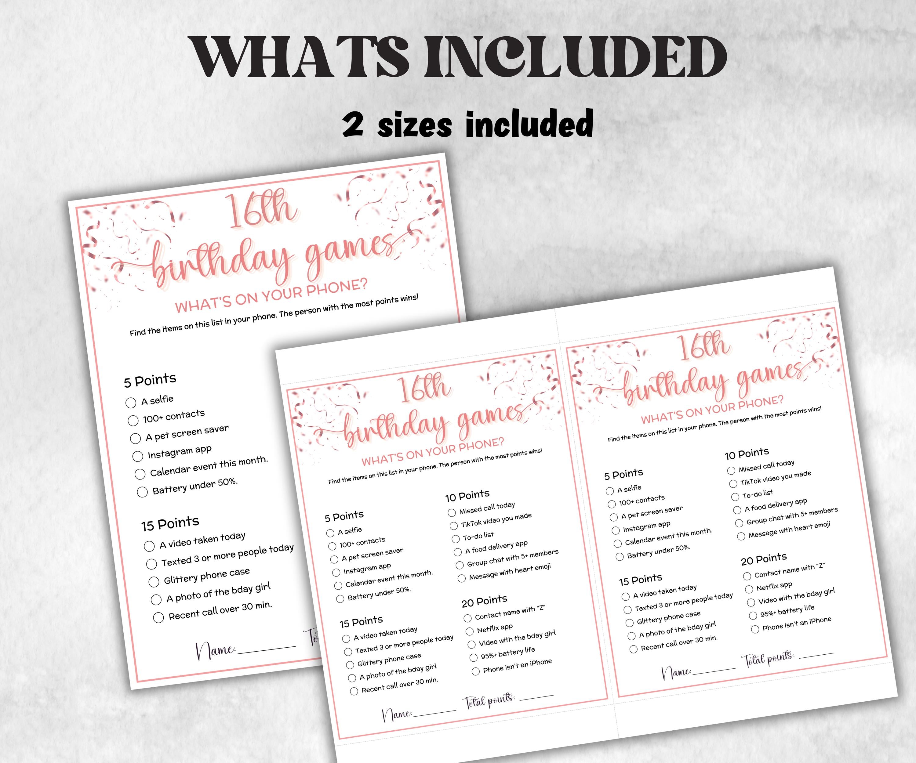 Sweet 16 Birthday Game Bundle, Pink Sweet Sixteen Birthday, 16th Birthday Party Game, Born in 2009 Game Bundle, Printable Teen Activities-Holidays -TheHustlingCatLady-Party Games