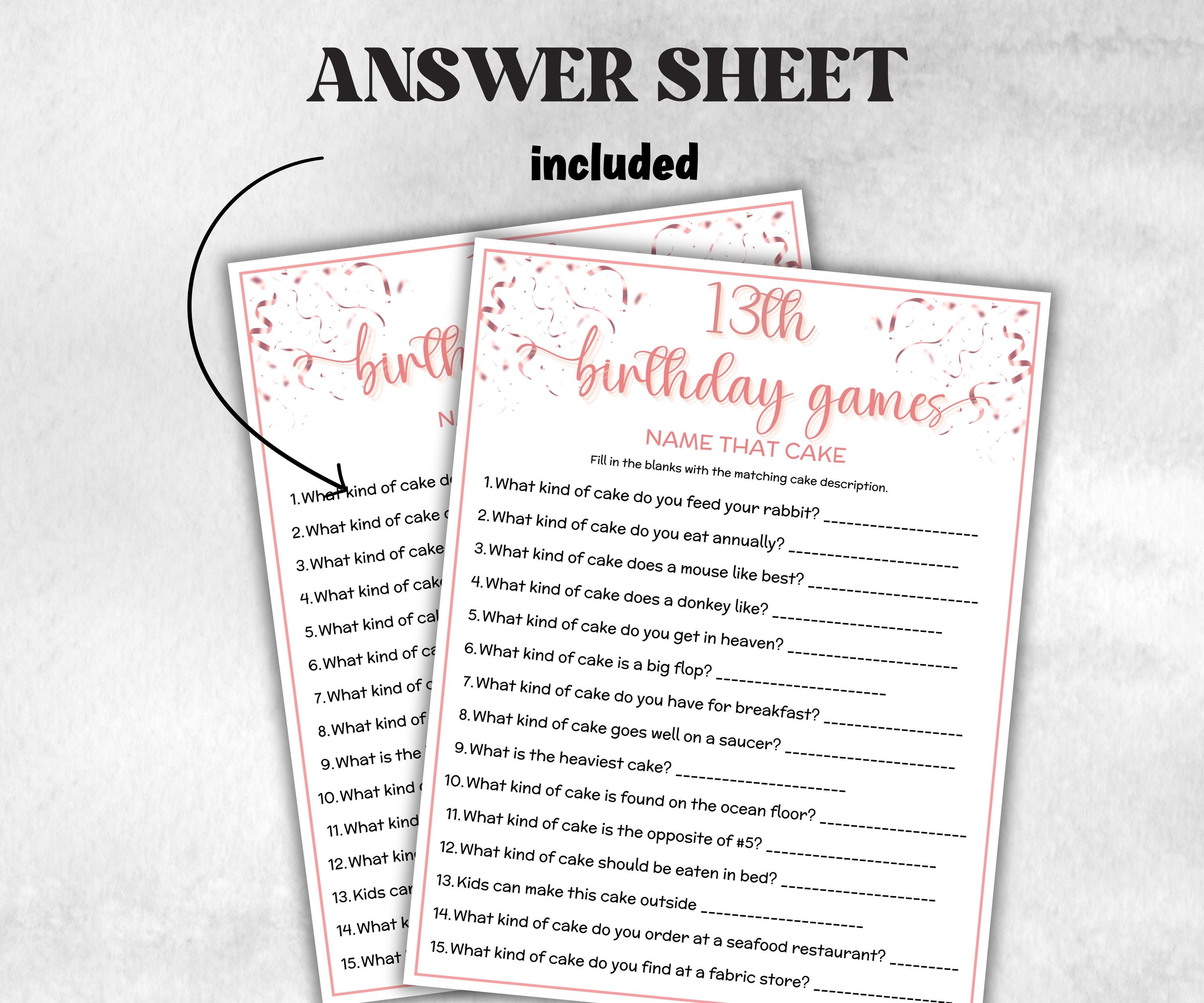 13th Birthday Game Bundle, Pink Thirteenth Birthday, 13th Birthday Party, Born in 2012, large group Game Bundle, Printable Teen group game-Holidays -TheHustlingCatLady-Party Games