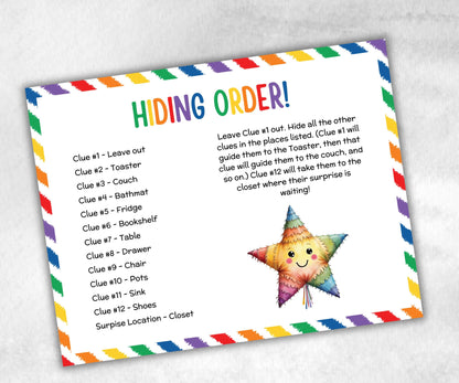 Kids birthday Indoor Treasure Hunt, group celebration activity, Preteens Puzzles, indoor scavenger hunt game, girl boy birthday party, Quiz-Holidays -TheHustlingCatLady-Party Games