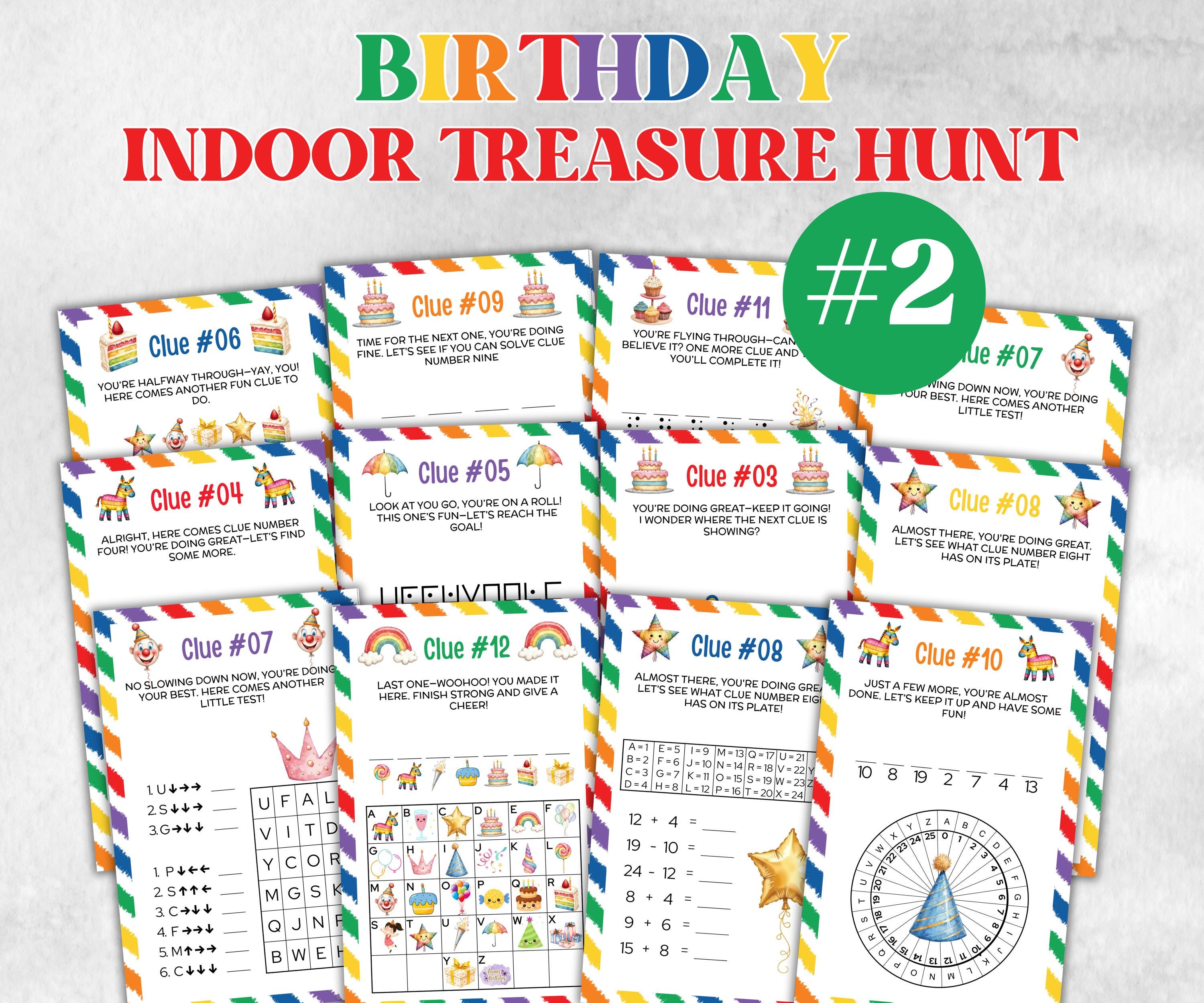 Teen birthday Indoor Treasure Hunt, group celebration activity, Preteens Puzzles, indoor scavenger hunt game, girl boy birthday party, Quiz-Holidays -TheHustlingCatLady-Party Games