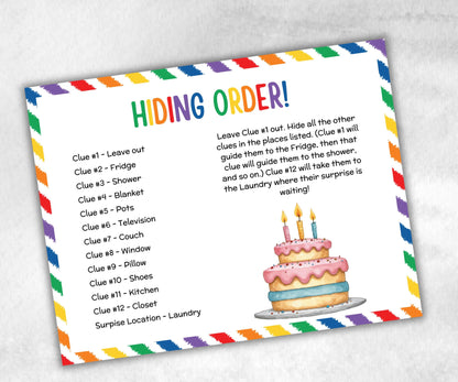 Teen birthday Indoor Treasure Hunt, group celebration activity, Preteens Puzzles, indoor scavenger hunt game, girl boy birthday party, Quiz-Holidays -TheHustlingCatLady-Party Games