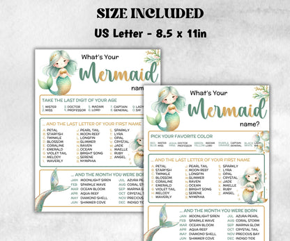 What is your Mermaid name printable game, office party, daycare Name board sign, party decoration, Name tag, birthday nickname, summer beach-Holidays -TheHustlingCatLady-Party Games