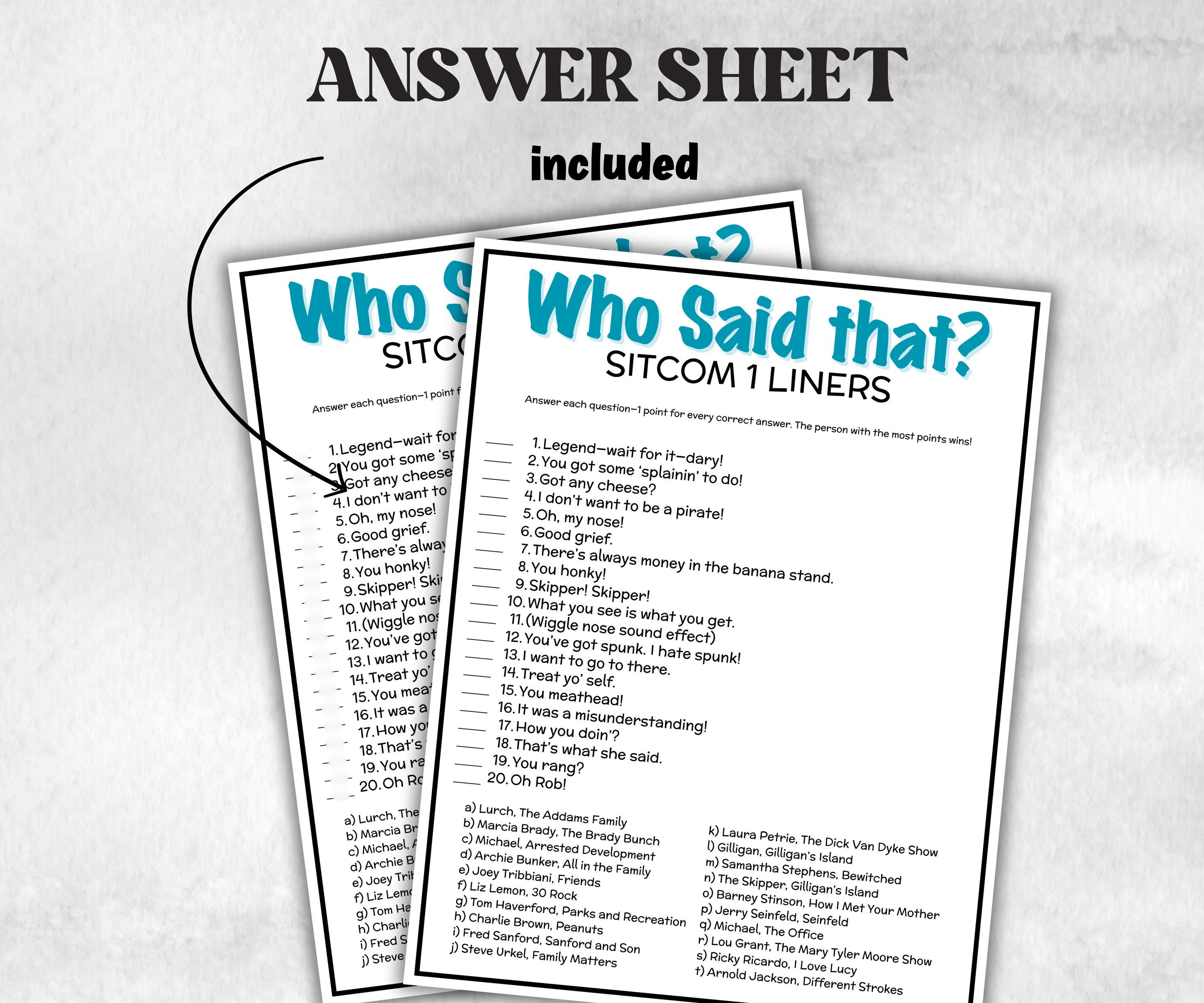 TV Sitcom Trivia Party Game Bundle, Television 1 liners Quiz, Pop Culture, Kids Teens Adult, Family Game Movie Night, Office Party, TV Show-Holidays -TheHustlingCatLady-Party Games