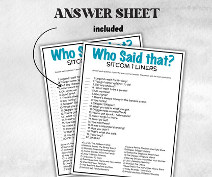TV Sitcom Trivia Party Game Bundle, Television 1 liners Quiz, Pop Culture, Kids Teens Adult, Family Game Movie Night, Office Party, TV Show-Holidays -TheHustlingCatLady-Party Games