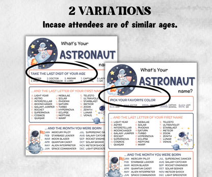 What is your Astronaut name printable game, office party, daycare Name board sign, party decoration, Name tag, birthday nickname, summer fun-Holidays -TheHustlingCatLady-Party Games