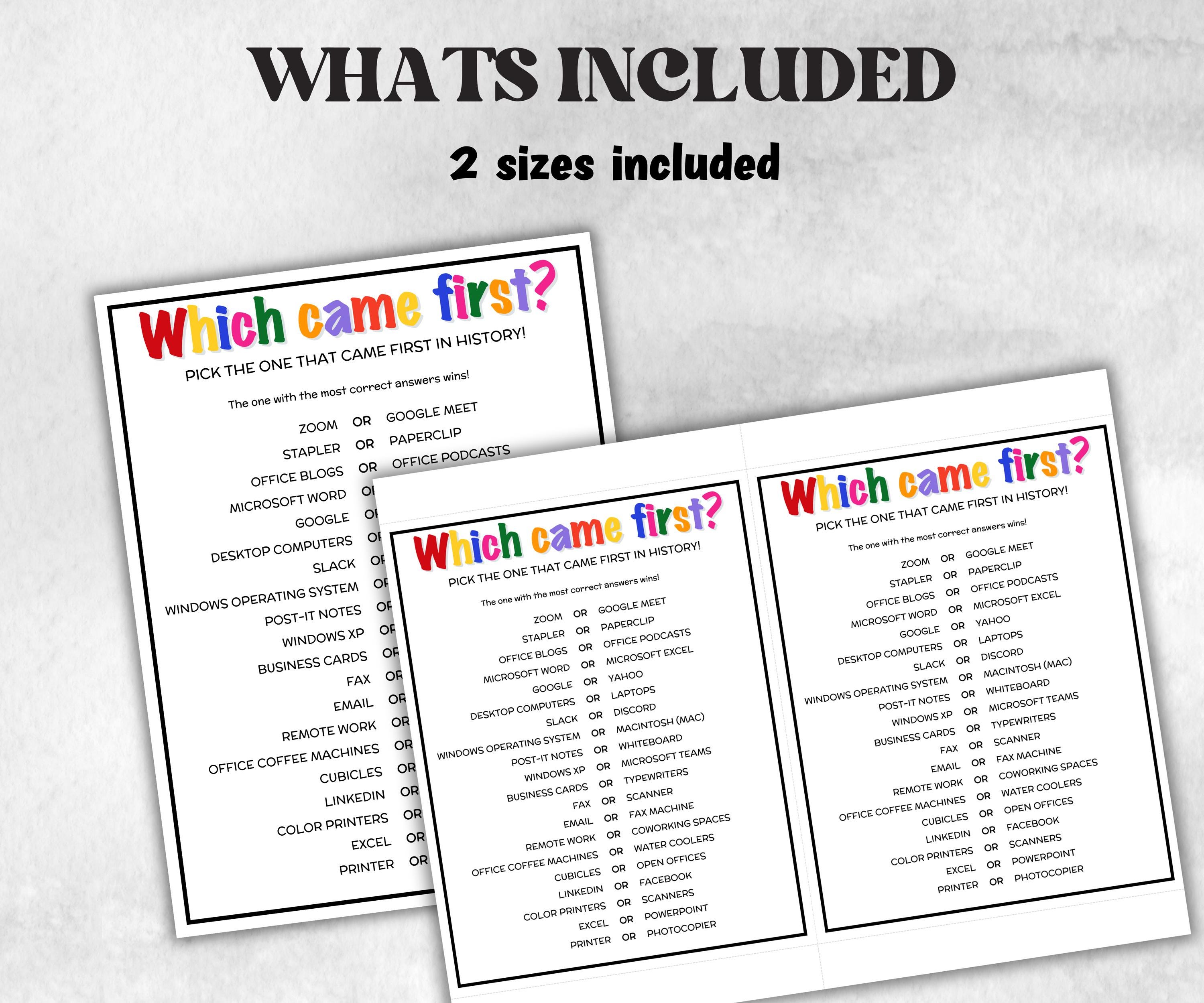 Which Came First, Summer Pop Culture Quiz, Match UpTrivia Game, , Senior Game night, family game activity, Kids Teen Adult party guess games-Holidays -TheHustlingCatLady-Party Games