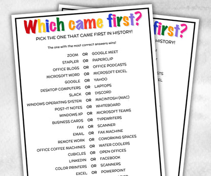 Which Came First, Summer Pop Culture Quiz, Match UpTrivia Game, , Senior Game night, family game activity, Kids Teen Adult party guess games-Holidays -TheHustlingCatLady-Party Games