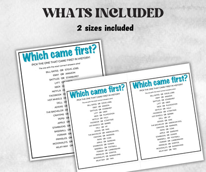 Pop Culture Which came first Quiz, Match UpTrivia Game, Guess Senior Game night, family game activity, Kids Teen Adult party guess games-Holidays -TheHustlingCatLady-Party Games