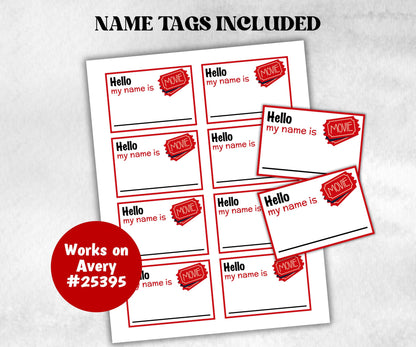What is your Movie name, office party, daycare Name board sign, party decoration, Name tag, birthday nickname, summer Family movie night fun-Holidays -TheHustlingCatLady-Party Games