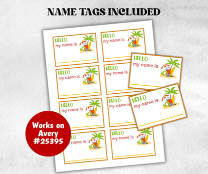 What is your Beach name, office party, daycare Name board sign, party decoration, Name tag, birthday nickname, summer Spring Surfer game-Holidays -TheHustlingCatLady-Party Games