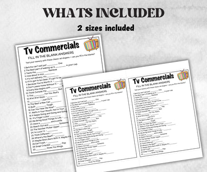 Slogan Trivia Game Bundle, TV Commercial Quiz, Cereal Slogan, Pop Culture, Family Game Night, Office Party, Kids Teen Adults, Trivia Night-Holidays -TheHustlingCatLady-Party Games