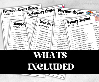 Commercial Slogan Trivia Bundle, TV Commercial Quiz, Fast Food Slogan, Pop Culture, Family Game Night, Office Party, Kids Teen Adult, Trivia-Holidays -TheHustlingCatLady-Party Games