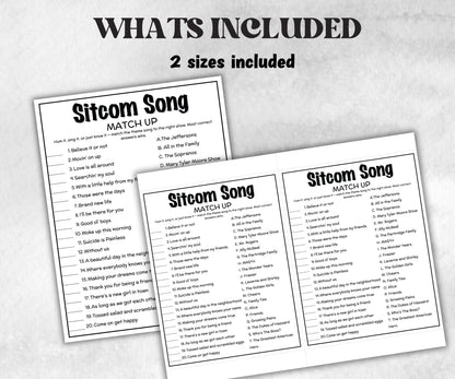 SitcomTheme Song Trivia Quiz, family activity, TV Show Friendsgiving, television throwback, Ladies night games, easy group, kids teen adult-Holidays -TheHustlingCatLady-Party Games