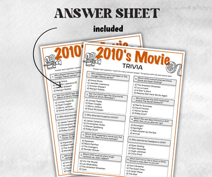 2010s Movie Trivia Game, Decades Movie Quiz, Silver Screen Movie Quote Trivia, Teen Birthday, senior game Night, Movie Award Ceremony Party-Holidays -TheHustlingCatLady-Party Games