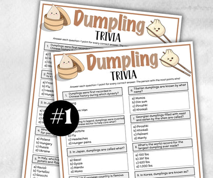 Dumpling Trivia, Asian Theme Birthday, Senior Trivia Night, summer Spring, Sunday School, Women Ministry, Chinese Baby Shower, xiao long bao-Holidays -TheHustlingCatLady-Party Games