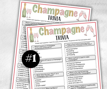 Champagne Trivia, alcohol Theme Birthday, Senior Trivia Night, summer Spring, Sunday School, Women Ministry, Sweets Baby Shower, Wedding fun-Holidays -TheHustlingCatLady-Party Games