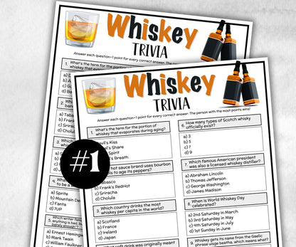 Whiskey Trivia, alcohol Theme Birthday, Senior Trivia Night, summer Spring, Sunday School, Women Ministry, Sweets Baby Shower, Wedding fun-Holidays -TheHustlingCatLady-Party Games