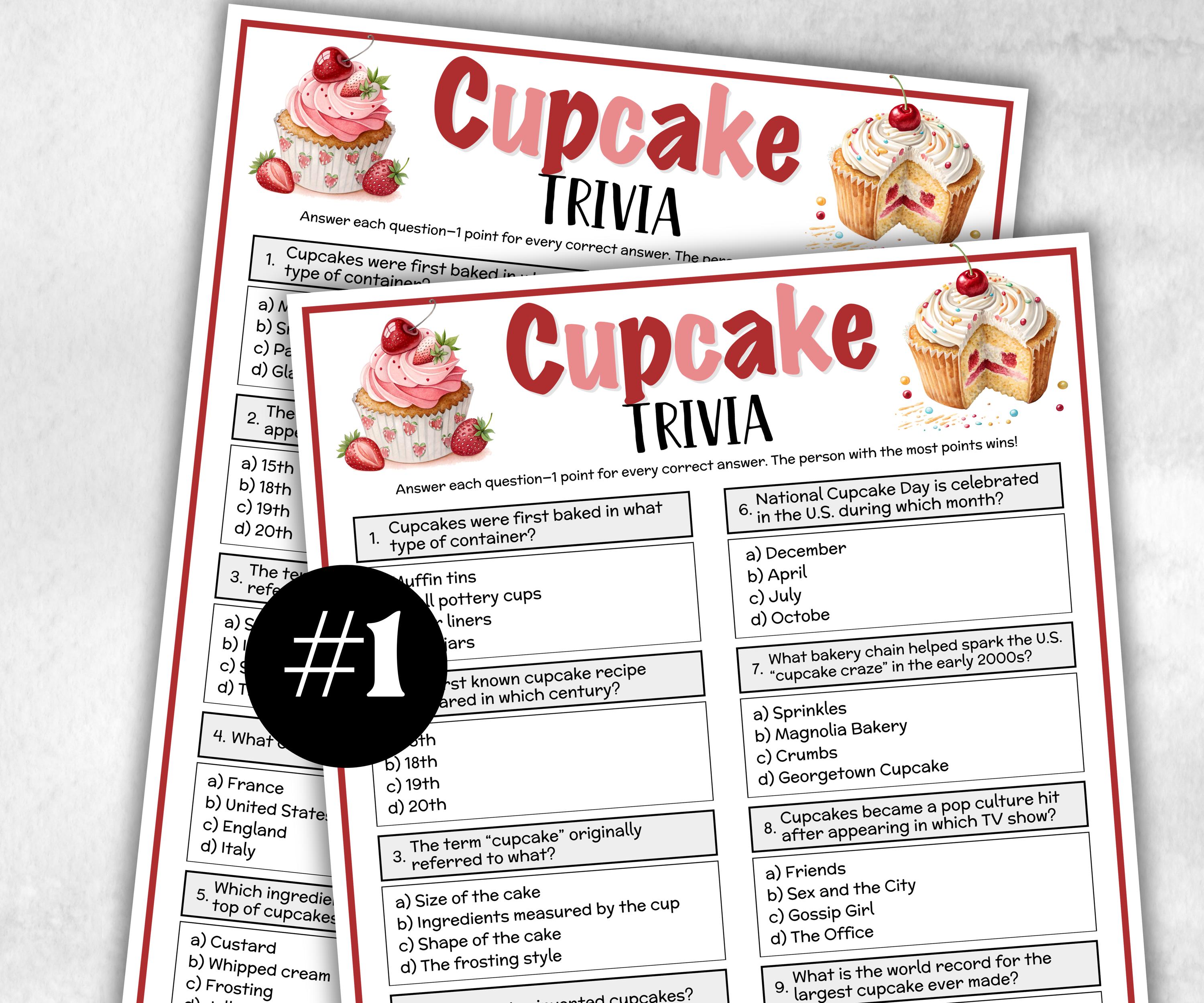 Cupcake Trivia, Winter Theme Birthday, Seniors Trivia Night, Sunday School, Women Ministry, xmas family reunion, fall autumn game, berries-Holidays -TheHustlingCatLady-Party Games