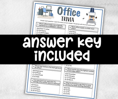 Office Trivia, office Theme Birthday, Seniors Trivia Night, Sunday School, Women Ministry, xmas family reunion, fall autumn game, coworkers-Holidays -TheHustlingCatLady-Party Games