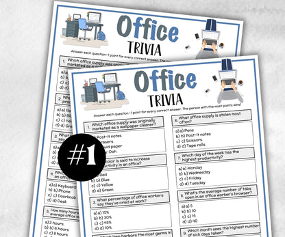 Office Trivia, office Theme Birthday, Seniors Trivia Night, Sunday School, Women Ministry, xmas family reunion, fall autumn game, coworkers-Holidays -TheHustlingCatLady-Party Games