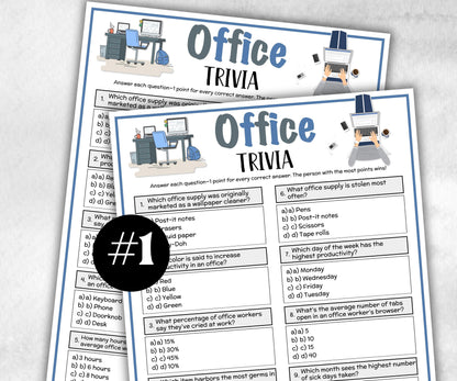 Office Trivia, office Theme Birthday, Seniors Trivia Night, Sunday School, Women Ministry, xmas family reunion, fall autumn game, coworkers-Holidays -TheHustlingCatLady-Party Games
