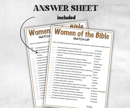 Printable Women of the Bible Match up for kid, Old Testament Activity, Classroom Riddles, Church Fundraiser, Adult Teen church Icebreaker-Office Supplies -TheHustlingCatLady-Party Games
