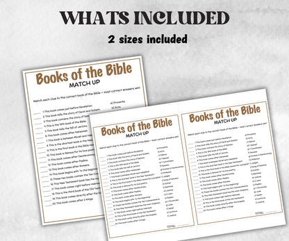 Printable Books of the Bible Match up for kid, Old Testament Activity, Classroom Riddles, Church Fundraiser, Adult Teen church Icebreaker-Office Supplies -TheHustlingCatLady-Party Games