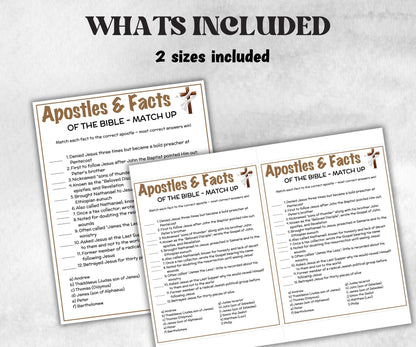 Printable Bible Apostles Facts Match up for kid, Old Testament Activity, Classroom Riddles, Church Fundraiser, Adult Teen church Icebreaker-Office Supplies -TheHustlingCatLady-Party Games